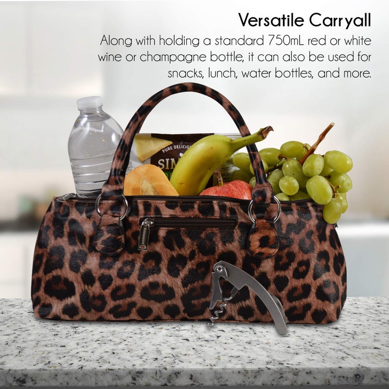 Primeware Wine Clutch Bag (Thermal Insulated) Trendy Women's Carry Tote | Holds Red & White 750mL Bottles | Trendy Fashion | Incl. Portable Waiter-Style Corkscrew - Image 2